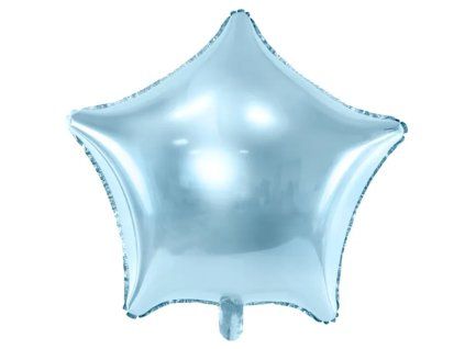 Fóliový balónek hvězda - světle modrý - 48 cm