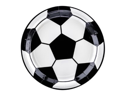 Papírové talířky - Fotbalový míč 18 cm - 6ks