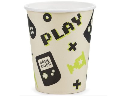 Kelímky papírové Gamer 220 ml, 6ks
