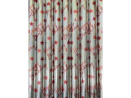 Balící papír holografický - Happy Birthday 200 x 70 cm