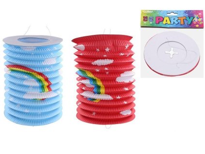 Lampion válec 15 cm Duha