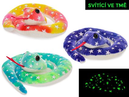 Had plyšový svítící ve tmě, tři barvy