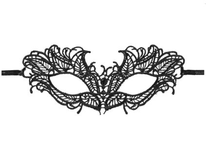 Škraboška krajková černá