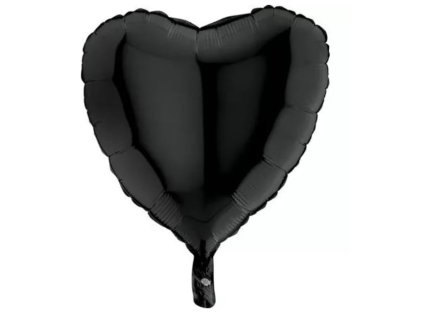 Fóliový balónek srdce 46cm Černý