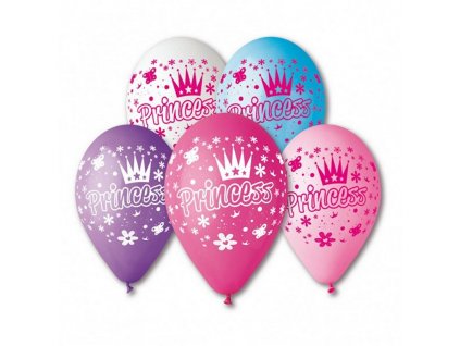 Kulatý nafukovací balónek 30 cm/5ks Princess