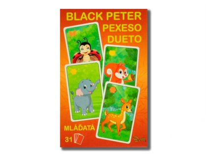 Černý Petr/Pexeso/Dueto mláďata 3v1 7x10,5x1,5cm 31ks krabičce