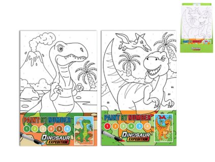 Dinosaurus - malování podle čísel, dvě barvy