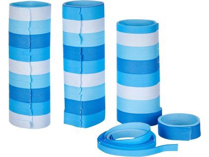 Konfety serpentýny papírové - modré - 3 ks