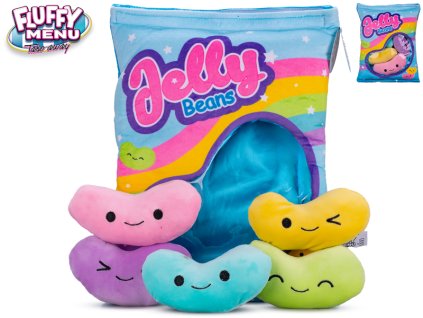 Fluffy Menu želé fazolky plyšové 18cm 5ks v plyšovém polštáři