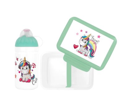 Zdravá Sváča SET Lahev + svačinový box - Magic Unicorn