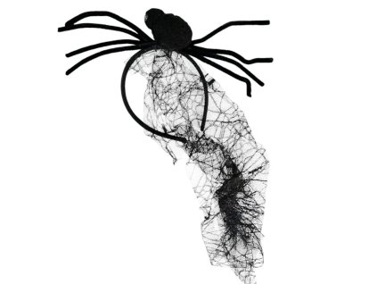 Čelenka Halloween pavouk se závojem