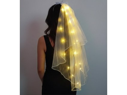 Závoj bílý se světelným efektem