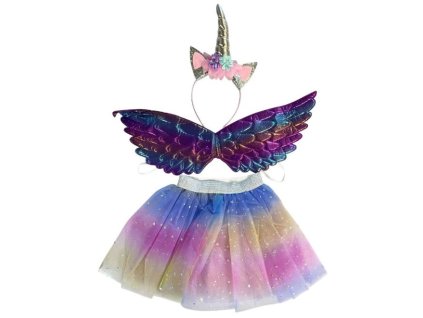 Dětský set Jednorožec modrý duhový 3ks