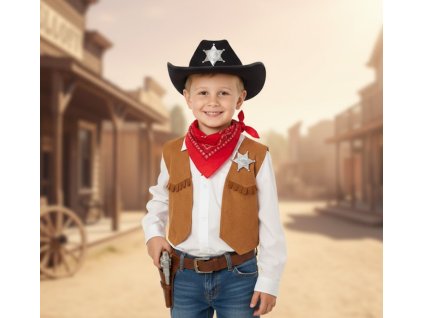 Klobouk kovbojský šerif dětský černý