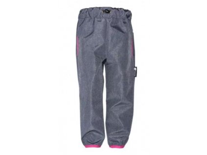 Jaro/podzim softshellové kalhoty šedá - růžová