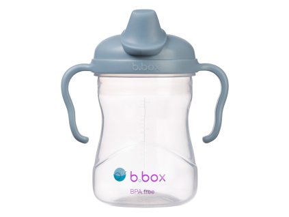 B.box Hrneček s pítkem 4m+ - světle modrý 240 ml