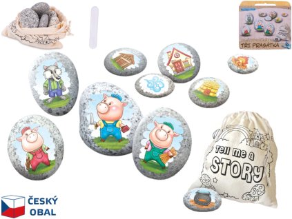 Tři malá prasátka - pohádková sada kamínků
