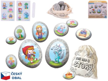 Červená Karkulka - pohádková sada kamínků