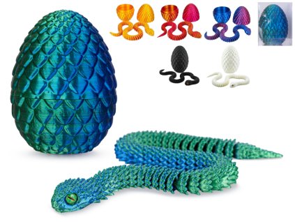 3D Vejce s hadem, šet barev