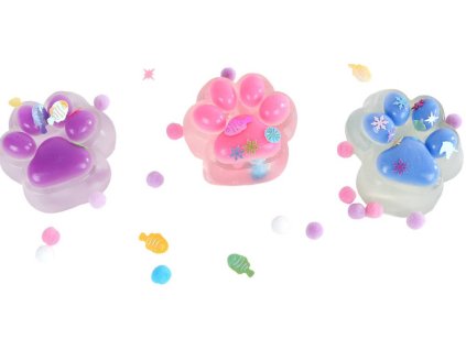 Tlapka strečová 7 cm s flitry, tři barvy