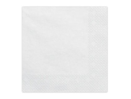Párty ubrousky - Bílá - 16,5 x 16,5 cm - 20 ks