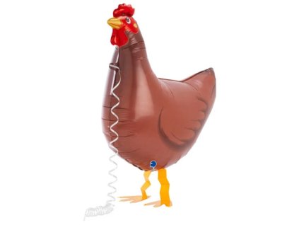 Chodící fóliový balónek 56cm Slepice