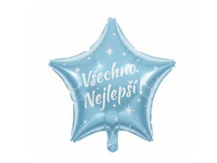 Fóliový balónek hvězda Všechno Nejlepší! 45cm modrý