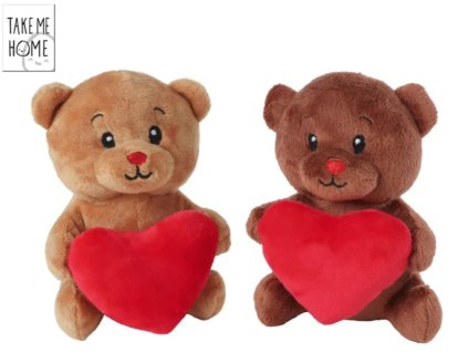 Medvídek plyšový se srdíčkem 15cm dvě barvy
