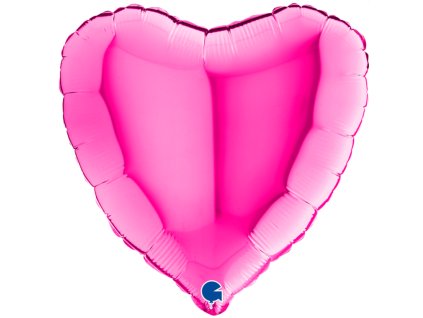 Fóliový balónek srdce 46cm Magenta