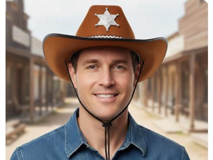 Klobouk Šerif dospělý hnědý