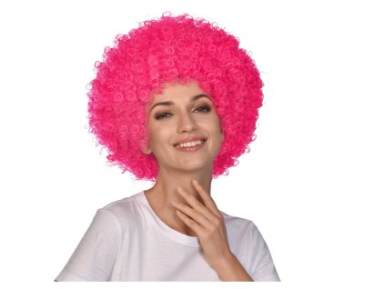 Paruka Afro růžová