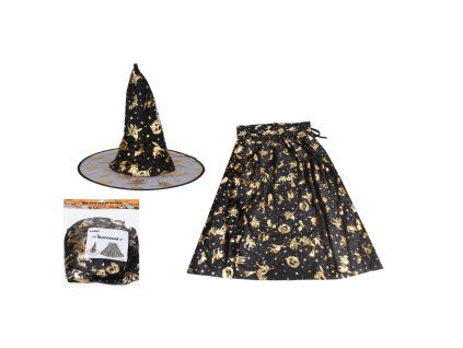 Set karneval - Čarodějnice klobouk a plášť