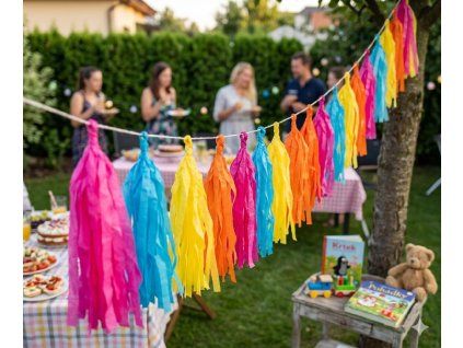 Girlanda střapcová barevná