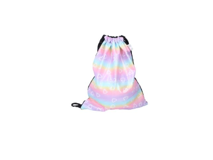 Batoh na šňůrky duhový, srdce