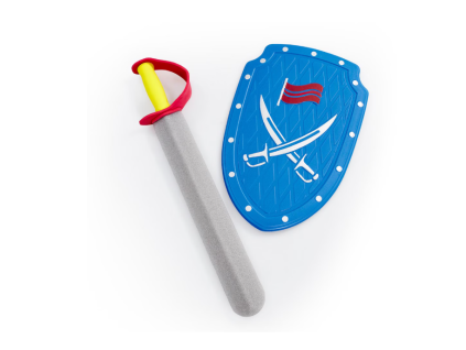 Meč se štítem pěnový, modrý