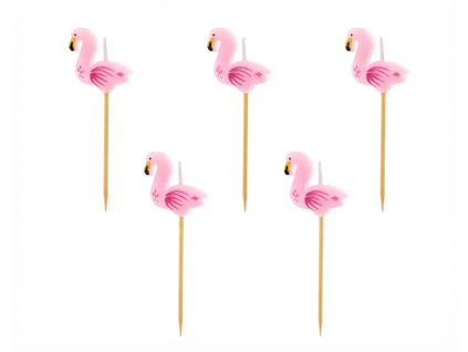 Svíčky dortové Plameňáci 5 ks