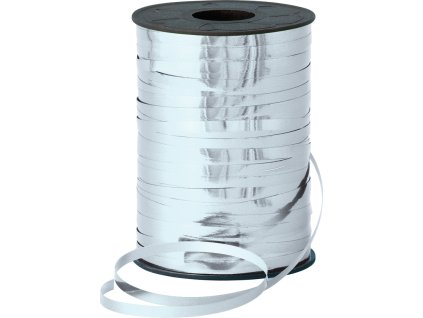 Stuha vázací 1,5m - metalická stříbrná