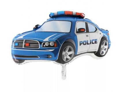 80 cm fóliový balónek - Auto POLICIE modré