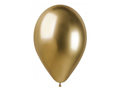 #088 Chromový latexový balónek 33 cm - SHINY Zlatá