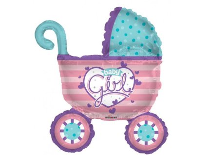 91 cm balónek kočárek - BABY GIRL