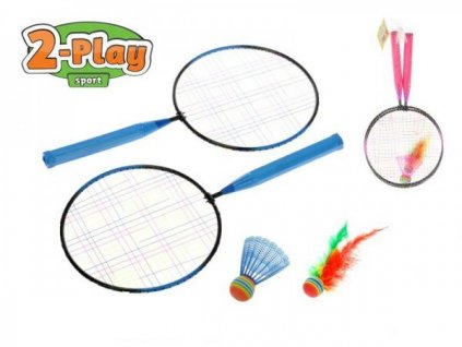 Dětská sada na badminton 2 rakety 44 cm + 2 košíčky