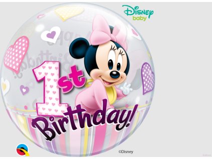 Nafukovací balón bublina Minnie 1 rok 56cm