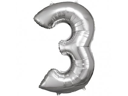 86 cm balónek číslice 3 - barevné varianty