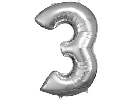 Fóliový balónek  86 cm číslice 3 - barevné varianty