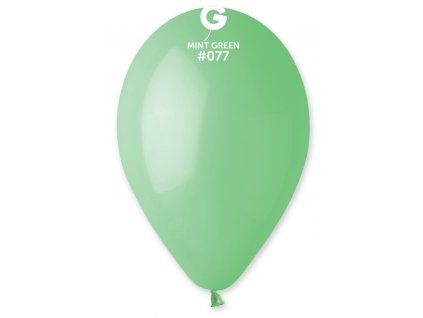 #077 Kulatý latexový balónek 26 cm - Mátová zelená