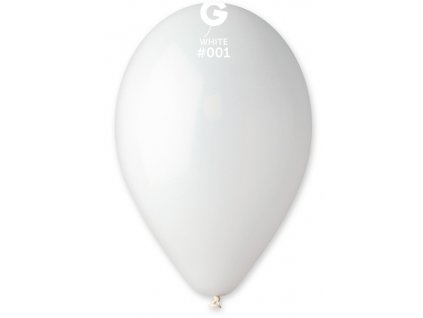 #001 Kulatý latexový balónek 30 cm - Bílá