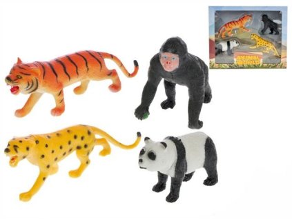 Zvířátka safari 8-15cm 4ks v krabičce