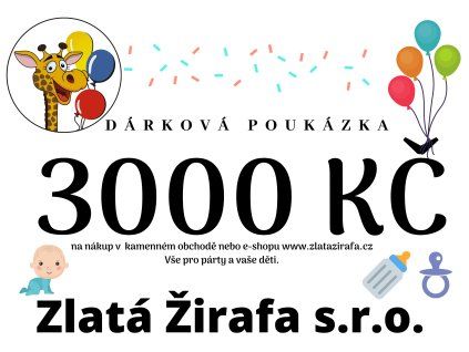 Dárková poukázka - 3000Kč