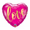 Fóliový balónek srdce 46cm I LOVE YOU Tmavě růžový