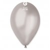 #038 Kulatý latexový balónek 26 cm - Metalická stříbrná